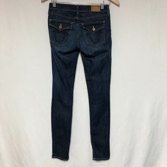 True Religion Made In USA Casey Low Rise Super Skinny Dark Wash Jeans Size 25 - Picture 3 of 15